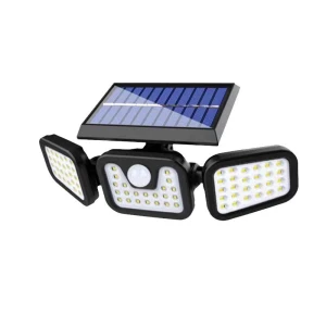 Solar 138LED Three-Head Separate Sensor Waterproof Outdoor Wall Light, Value Vault