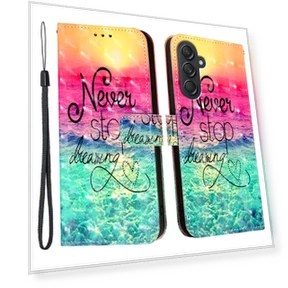 Leather Case Pattern Printing Wallet Stand Mobile Cover with Strap — Phone Accessories, Smartwatch 2025