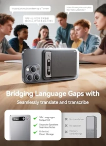 Voice Recorder with AI Transcription and Summarization — Translator Device, Moihosso