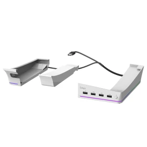 Horizontal Console Stand with RGB Lighting and USB Hubs, FourAll