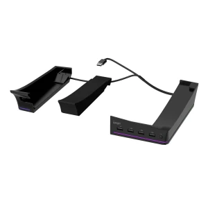 Horizontal Console Stand with RGB Lighting and USB Hubs, FourAll