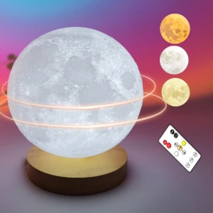 Rotating Moon Night Light with Voice Control, Chose One