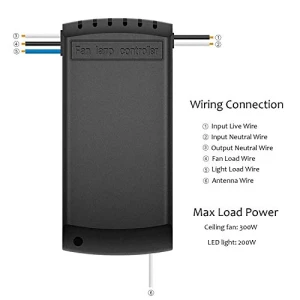 WiFi Ceiling Fan and Light Remote Control Kit, Aubric