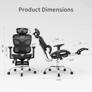 Ergonomic Office Chair with Mesh Seat Cushion, Adjustable Armrests and Headrest — Ergonomic Chair, marrap