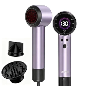 Hair Dryer with Auto-Adjusting Sensor, Magnetic Diffuser, and Plasma Technology, Casavok