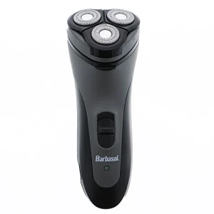 Rechargeable Electric Rotary Shaver with Stainless Steel Blades and Pop-Up Trimmer, Barbasol