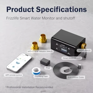 Smart Water Monitor and Automatic Shutoff — Water Shut Off Valve, FRIZZLIFE
