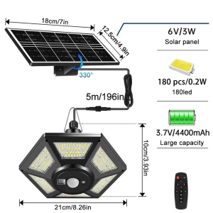 LED Solar Shed Light with Motion Sensor, COOKING-MALL