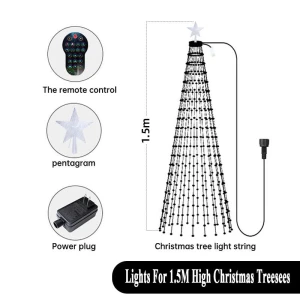 Smart Christmas Tree Topper with App-Controlled RGB LED String Lights, Super shoes Mall