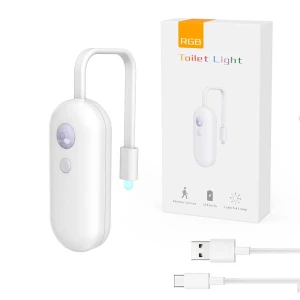 Rechargeable Toilet Night Light with Motion Sensor and 9 Color Changing LED, Intelligent Living Hall