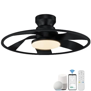 Smart Low Profile Ceiling Fan with Lights, Hoenofly