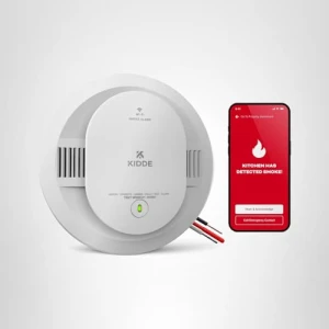 Hardwired App Enabled Smart Smoke Detector with AA Backup Battery, Interconnected Alarm, Kidde