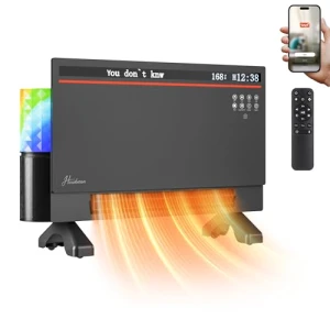 Smart Electric Panel Space Heater with Bluetooth Speaker, Lyric Display & RGB Lights, Hawkrown