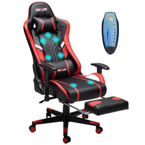 7-Point Massage Gaming Chair with Footrest and Recliner — Massage Chairs, Douxlife