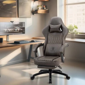 Gaming Chair with Footrest, Massage Lumbar Support, and Pocket Spring Cushion — Ergonomic Chair, Dowinx