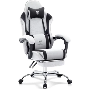 Gaming Chair with Footrest, Massage Lumbar Support, and Gel Pad — Ergonomic Chair, Morkprism