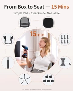 Mesh Office Chair with Flip-Up Arms, Adjustable Height, Breathable Mesh Back, Thick Cushion Seat, 360° Swivel Rolling... — Ergonomic Chair, LukkDys