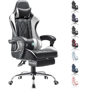 Gaming Chair with Footrest and Massage Lumbar Support — Ergonomic Chair, Homall