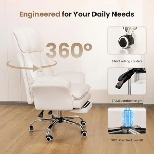 Office Chair with Flip Armrests and Foot Rest — Ergonomic Chair, HOMRELEXA