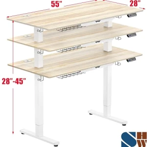 Electric Height Adjustable Standing Desk with Drawer and Memory Preset — Standing Desk, SHW