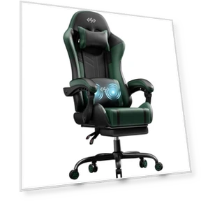 Ergonomic Gaming Chair with Massage Lumbar Support — Gaming Chairs, HLDIRECT