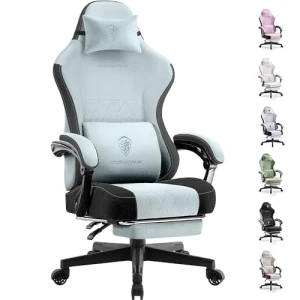 Gaming Chair Fabric with Pocket Spring Cushion, High Back Ergonomic Computer Chair with Footrest for Adults, Massage... — Ergonomic Chair, Dowinx