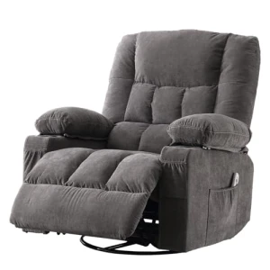 Swivel Recliner Chair with Vibration Massage and Lumbar Heat — Massage Chairs, MAHOMICO
