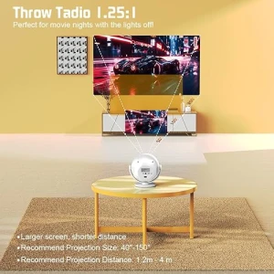 Smart 360° Rotatable Projector with 4K Support — Smart Projector, XBJ