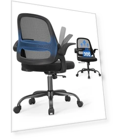 Ergonomic Mesh Office Chair with Flip-Up Arms — Desk Chairs, amseatec