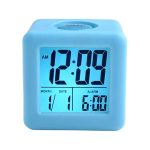 Square Silicone Alarm Clock with LCD Display, Daily necessities-V