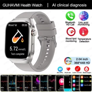 Smart Watch for Men with Blood Uric Acid, Fat, ECG+PPG, Pulse, Blood Pressure, Bluetooth, Call, Sport for Xiaomi, Health..., SAMS Online