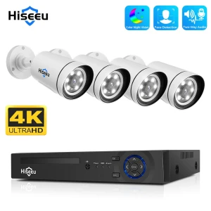 4K UHD PoE Security Camera Kit with Color Night Vision and Two-way Audio — Security Camera, Hiseeu
