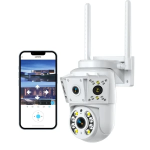 2-Lens WIFI IP Camera with 1080P Full Color Outdoor Waterproof Night Vision and 360-degree Coverage — Security Camera