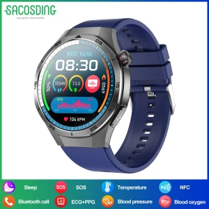 Smart Watch with ECG & AMOLED Display, IP68 Waterproof, Bluetooth Calls, Health Monitoring — Smart Watch, SACOSDING
