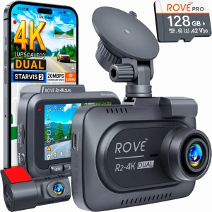 4K Dual Dash Cam Front and Rear with WiFi and GPS — Dash Cam, ROVE