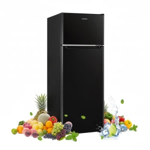 7.7 Cu.Ft. Double Door Refrigerator with Freezer, Adjustable Thermostat, Large Capacity, Upstreman