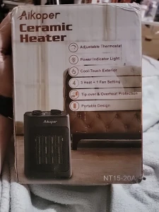 1500W Electric Space Heater with Thermostat, PTC Fast Heating Ceramic Room Heater, Aikoper