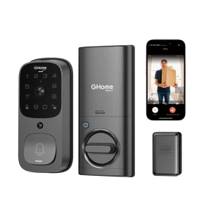3 in 1 Smart Door Lock with Fingerprint, WiFi Keyless Entry, and 2K HD Camera — Smart Lock, GHome Smart