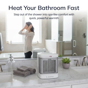 Portable Ceramic Space Heater for Bathroom and Indoor Home Use, Lasko