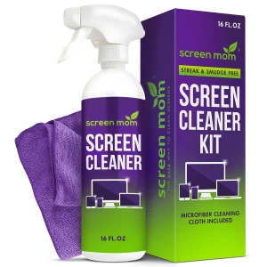 Screen Cleaner Spray and Microfiber Cloth, Screen Mom
