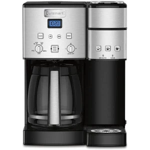 Single Serve + 12 Cup Coffee Maker, 3-Sizes: 6-Ounces, 8-Ounces and 10-Ounces, Stainless Steel, Cuisinart