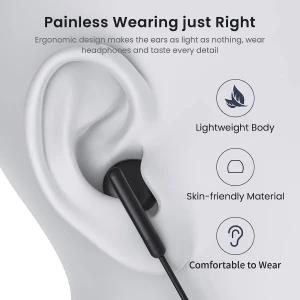 USB C Headphones with Microphone and Volume Control — Wireless Earbuds, BENEWY