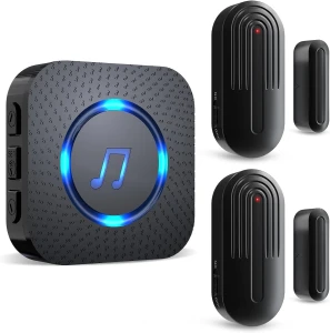 Wireless Door Sensor Chime with 500 FT Range, 26 Chimes, 5 Adjustable Volume, SanJie