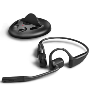 Open-Ear Wireless Headset with Noise-Filtering Boom Mic & Charging Dock, Avantalk