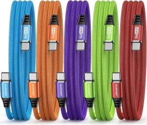USB C to USB C Cable, 6FT 5-Pack, Aurnoet
