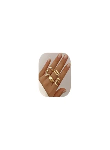Chunky Gold Rings Set, YEEZII