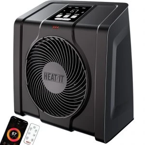 Space Heater with Remote, Digital Display, Thermostat, Plasma & Ozone, Timer, HEATIT