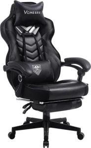 Reclining Gaming Chair with Footrest and Massage — Smart Chairs, Vonesse
