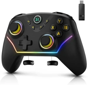Wireless Controller with Hall Joysticks, Programmable Buttons, and RGB Lighting, Boowen