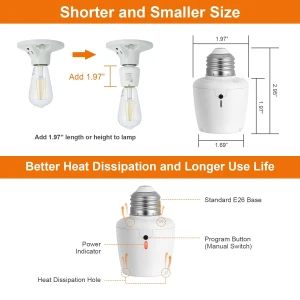 Remote Control Light Socket with Wall Switch — Smart Light Bulb, SURAIELEC